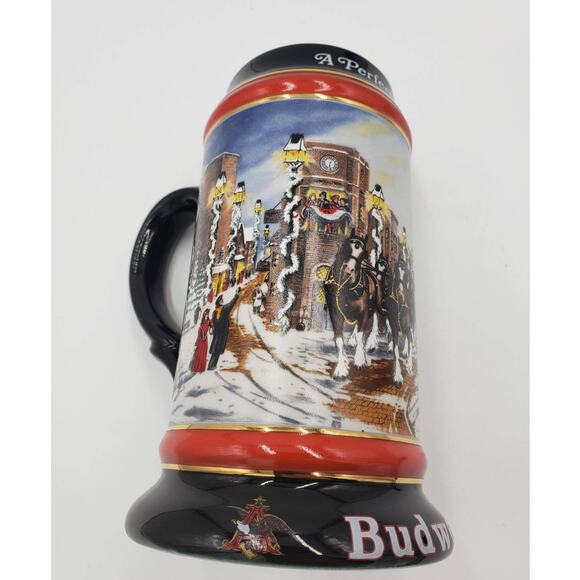 Budweiser Stein/Mug Collector Series A Perfect Christmas (Handcrafted) Vintage